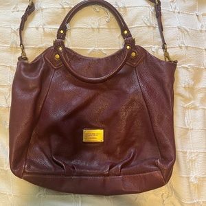Marc Jacobs large burgundy cross body handbag